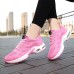 Women's Trainers Athletic Shoes Sneakers Pink Shoes Plus Size Flyknit Shoes Outdoor Daily Solid Color Solid Colored Lace-up Wedge Heel Round Toe Sporty Casual Running Tissage Volant Lace-up Black