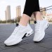 Women's Trainers Athletic Shoes Sneakers Pink Shoes Plus Size Flyknit Shoes Outdoor Daily Solid Color Solid Colored Lace-up Wedge Heel Round Toe Sporty Casual Running Tissage Volant Lace-up Black