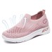 Women's Sneakers Slip-Ons Flyknit Shoes Platform Sneakers Comfort Shoes Athletic Daily Solid Color Wedge Heel Round Toe Casual Comfort Running Tissage Volant Loafer Matte Black Black Light Pink