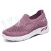 Women's Sneakers Slip-Ons Flyknit Shoes Platform Sneakers Comfort Shoes Athletic Daily Solid Color Wedge Heel Round Toe Casual Comfort Running Tissage Volant Loafer Matte Black Black Light Pink