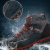 Men's Hiking Boots Sneakers Waterproof Trekking Walking Shoes Outdoor Ankle Boots Shock Absorption Breathable Wearable Lightweight Hiking Climbing Camping Caving Faux Leather and Waist Bag