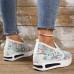 Women's Sneakers Plus Size Platform Sneakers Slip-on Sneakers Daily Summer Cut Out Embroidery Platform Wedge Heel Round Toe Casual Walking Shoes Faux Leather Loafer Embroidered Pink Green