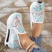 Women's Sneakers Plus Size Platform Sneakers Slip-on Sneakers Daily Summer Cut Out Embroidery Platform Wedge Heel Round Toe Casual Walking Shoes Faux Leather Loafer Embroidered Pink Green