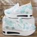 Women's Sneakers Plus Size Platform Sneakers Slip-on Sneakers Daily Summer Cut Out Embroidery Platform Wedge Heel Round Toe Casual Walking Shoes Faux Leather Loafer Embroidered Pink Green