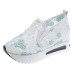 Women's Sneakers Plus Size Platform Sneakers Slip-on Sneakers Daily Summer Cut Out Embroidery Platform Wedge Heel Round Toe Casual Walking Shoes Faux Leather Loafer Embroidered Pink Green