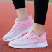 Women's Sneakers Running Shoes Athletic Non-slip Flyknit Cushioning Breathable Lightweight Soft Running Jogging Rubber Knit Summer Spring Black White Pink Black White