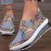 Women's Sneakers Slip-Ons Height Increasing Shoes Platform Sneakers Outdoor Daily Braided Summer Flat Heel Round Toe Sporty Casual Elastic Fabric Loafer Black / Silver Black Grey