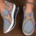 Women's Sneakers Slip-Ons Height Increasing Shoes Platform Sneakers Outdoor Daily Braided Summer Flat Heel Round Toe Sporty Casual Elastic Fabric Loafer Black / Silver Black Grey