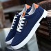 Men's Sneakers Casual Shoes Comfort Shoes Walking Vintage Sporty Casual Outdoor Home Daily Suede Breathable Lace-up Black Blue Spring Fall