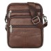 Men's Crossbody Bag Fanny Pack Belt Bag Cowhide Office Daily Zipper Solid Color Coffee