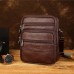 Men's Crossbody Bag Fanny Pack Belt Bag Cowhide Office Daily Zipper Solid Color Coffee