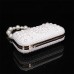 Women's Clutch Evening Bag Coin Purse Leather Party Beach Pearls Chain Solid Color Geometric White Beige