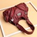 Women's Shoulder Bag Hobo Bag PU Leather Daily Rivet Zipper Solid Color Vintage Black Wine Brown