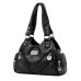 Women's Shoulder Bag Hobo Bag PU Leather Daily Rivet Zipper Solid Color Vintage Black Wine Brown