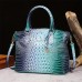 Women's Handbag Crossbody Bag PU Leather Office Daily Zipper Anti-Slip Adjustable Large Capacity Crocodile Earth Yellow Dark Brown Green / Blue