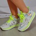 Women's Trainers Athletic Shoes Sneakers Plus Size Fantasy Shoes Platform Sneakers Outdoor Athletic Daily Color Block Solid Colored Flat Heel Round Toe Sporty Casual Running Tennis Shoes PU Leather