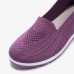 Women's Sneakers Slip-Ons Comfort Shoes Daily Walking Solid Color Summer Flat Heel Round Toe Casual Comfort Minimalism Walking Elastic Fabric Loafer Black Red Purple