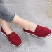 Women's Sneakers Slip-Ons Comfort Shoes Daily Walking Solid Color Summer Flat Heel Round Toe Casual Comfort Minimalism Walking Elastic Fabric Loafer Black Red Purple