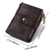 Men's Wallet Coin Purse Nappa Leather Cowhide Daily Zipper Solid Color Red Brown Coffee