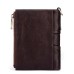 Men's Wallet Coin Purse Nappa Leather Cowhide Daily Zipper Solid Color Red Brown Coffee