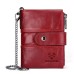 Men's Wallet Coin Purse Nappa Leather Cowhide Daily Zipper Solid Color Red Brown Coffee