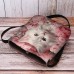 Women's Crossbody Bag Shoulder Bag Fluffy Bag Polyester Shopping Daily Holiday Print Large Capacity Lightweight Durable Cat Flowers Pink Blue Purple