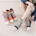 Women's Sneakers Boots Plus Size Outdoor Daily Solid Color Booties Ankle Boots Flat Heel Round Toe Fashion Sporty Casual Walking PU Loafer Black Pink Red