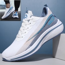 Men's Sneakers Sporty Look Flyknit Shoes Running Sporty Casual Outdoor Daily Tissage Volant Breathable Comfortable Slip Resistant Lace-up Black White Color Block Spring Fall