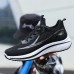 Men's Sneakers Sporty Look Flyknit Shoes Running Sporty Casual Outdoor Daily Tissage Volant Breathable Comfortable Slip Resistant Lace-up Black White Color Block Spring Fall