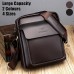 Men's Crossbody Bag Shoulder Bag Satchel PU Leather Outdoor Office Daily Zipper Large Capacity Waterproof Durable Solid Color Black vertical medium size Brown vertical medium size Zong color vertical