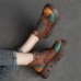 Women's Sneakers Boots Dad Shoes High Top Sneakers Outdoor Daily Color Block Booties Ankle Boots Winter Rivet Zipper Flat Heel Round Toe Vintage Casual Minimalism Walking Faux Leather Lace-up Brown