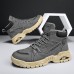 Men's Boots Work Boots Walking Casual Daily Leather Comfortable Booties / Ankle Boots Loafer Black Khaki Gray Spring Fall