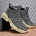 Men's Boots Work Boots Walking Casual Daily Leather Comfortable Booties / Ankle Boots Loafer Black Khaki Gray Spring Fall