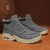 Men's Boots Work Boots Walking Casual Daily Leather Comfortable Booties / Ankle Boots Loafer Black Khaki Gray Spring Fall