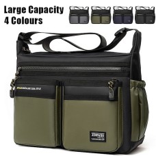 Men's Crossbody Bag Shoulder Bag Satchel Oxford Cloth Outdoor Daily Holiday Zipper Large Capacity Waterproof Lightweight Solid Color Color Block ArmyGreen Black Navy Blue