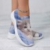 Women's Sneakers Slip-Ons Print Shoes Animal Print Flyknit Shoes Outdoor Daily Cat 3D Flat Heel Fashion Casual Tissage Volant Pink Blue Green