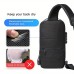 Men's Waterproof Oxford Waist Bag Chest Bag Pack with USB Charging & Lock Crossbody Bag Anti-theft Sling Shoulder Bags Messenger For Male