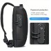 Men's Waterproof Oxford Waist Bag Chest Bag Pack with USB Charging & Lock Crossbody Bag Anti-theft Sling Shoulder Bags Messenger For Male