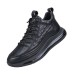 Men's Sneakers Comfort Shoes Casual Daily Faux Leather Warm Breathable Lace-up Black Brown Fall Winter