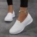 Women's Sneakers Slip-Ons Plus Size Outdoor Daily Summer Flat Heel Round Toe Fashion Sporty Casual Walking Tissage Volant Loafer Black White Purple