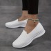 Women's Sneakers Slip-Ons Plus Size Outdoor Daily Summer Flat Heel Round Toe Fashion Sporty Casual Walking Tissage Volant Loafer Black White Purple