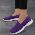 Women's Sneakers Slip-Ons Plus Size Outdoor Daily Summer Flat Heel Round Toe Fashion Sporty Casual Walking Tissage Volant Loafer Black White Purple