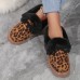 Women's Sneakers Boots Snow Boots Plus Size Daily Solid Color Fleece Lined Booties Ankle Boots Winter Flat Heel Round Toe Plush Casual Comfort Walking Faux Suede Lace-up Wine Leopard Dark Brown