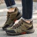 Men's Sneakers Hiking Shoes Shock Absorption Breathable Wearable Wearproof Fishing Hiking Round Toe Rubber Synthetic Spring, Fall, Winter, Summer Brown Green Grey