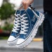 Men's Sneakers Skate Shoes High Top Sneakers Comfort Shoes Walking Casual Daily Canvas Mid-Calf Boots Lace-up Black Blue Spring Fall