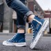 Men's Sneakers Skate Shoes High Top Sneakers Comfort Shoes Walking Casual Daily Canvas Mid-Calf Boots Lace-up Black Blue Spring Fall