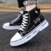 Men's Sneakers Skate Shoes High Top Sneakers Comfort Shoes Walking Casual Daily Canvas Mid-Calf Boots Lace-up Black Blue Spring Fall