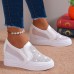 Women's Sneakers Slip-Ons Wedge Heels Height Increasing Shoes Platform Sneakers Daily Solid Color Galaxy Glow in the Dark Rhinestone Wedge Heel Hidden Heel Round Toe Fashion Sporty Casual Walking Mesh