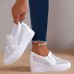 Women's Sneakers Slip-Ons Wedge Heels Height Increasing Shoes Platform Sneakers Daily Solid Color Galaxy Glow in the Dark Rhinestone Wedge Heel Hidden Heel Round Toe Fashion Sporty Casual Walking Mesh