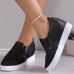 Women's Sneakers Slip-Ons Wedge Heels Height Increasing Shoes Platform Sneakers Daily Solid Color Galaxy Glow in the Dark Rhinestone Wedge Heel Hidden Heel Round Toe Fashion Sporty Casual Walking Mesh